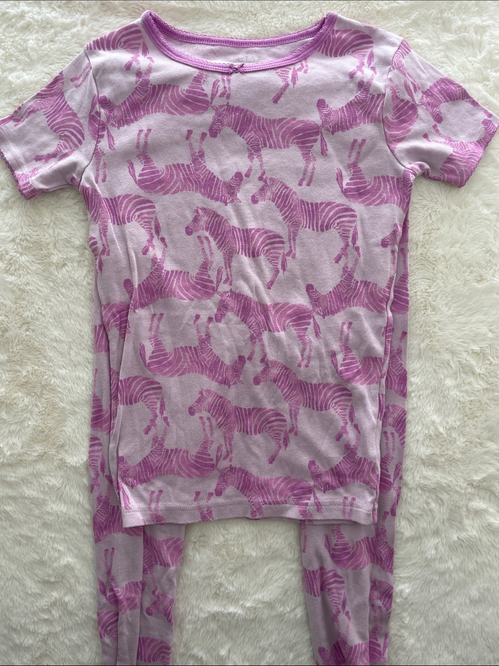 SALE! Girls Pink Zebra Print Pajama Set Size 12